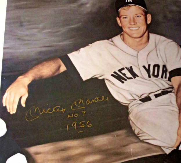 Mickey Mantle Autographed Ray Gallo Framed Print - Memorabilia Center