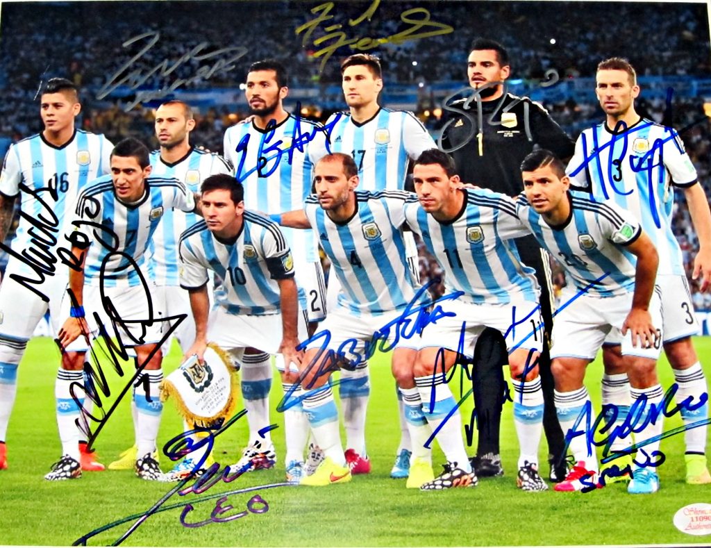 2014 Argentina Soccer Team Autographed Framed & Matted Photo