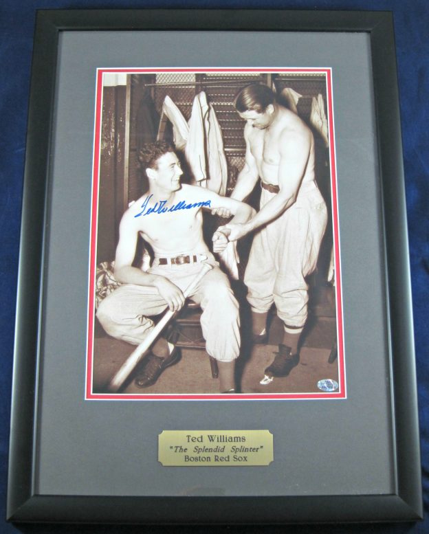 Ted Williams Autographed Photo Display - Memorabilia Center