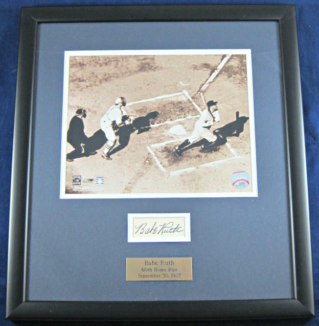 Babe-ruth-framed-cut-signature - Memorabilia Center