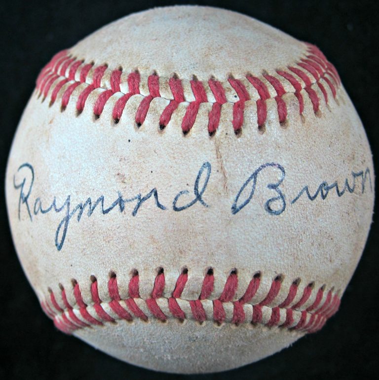 Raymond Brown Autographed Baseball - Memorabilia Center