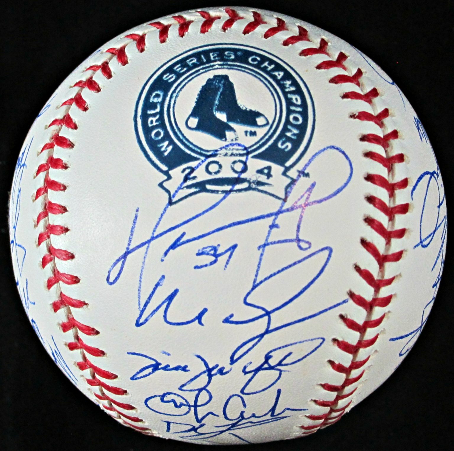 2004 Boston Red Sox Team Signed Baseball Memorabilia Center