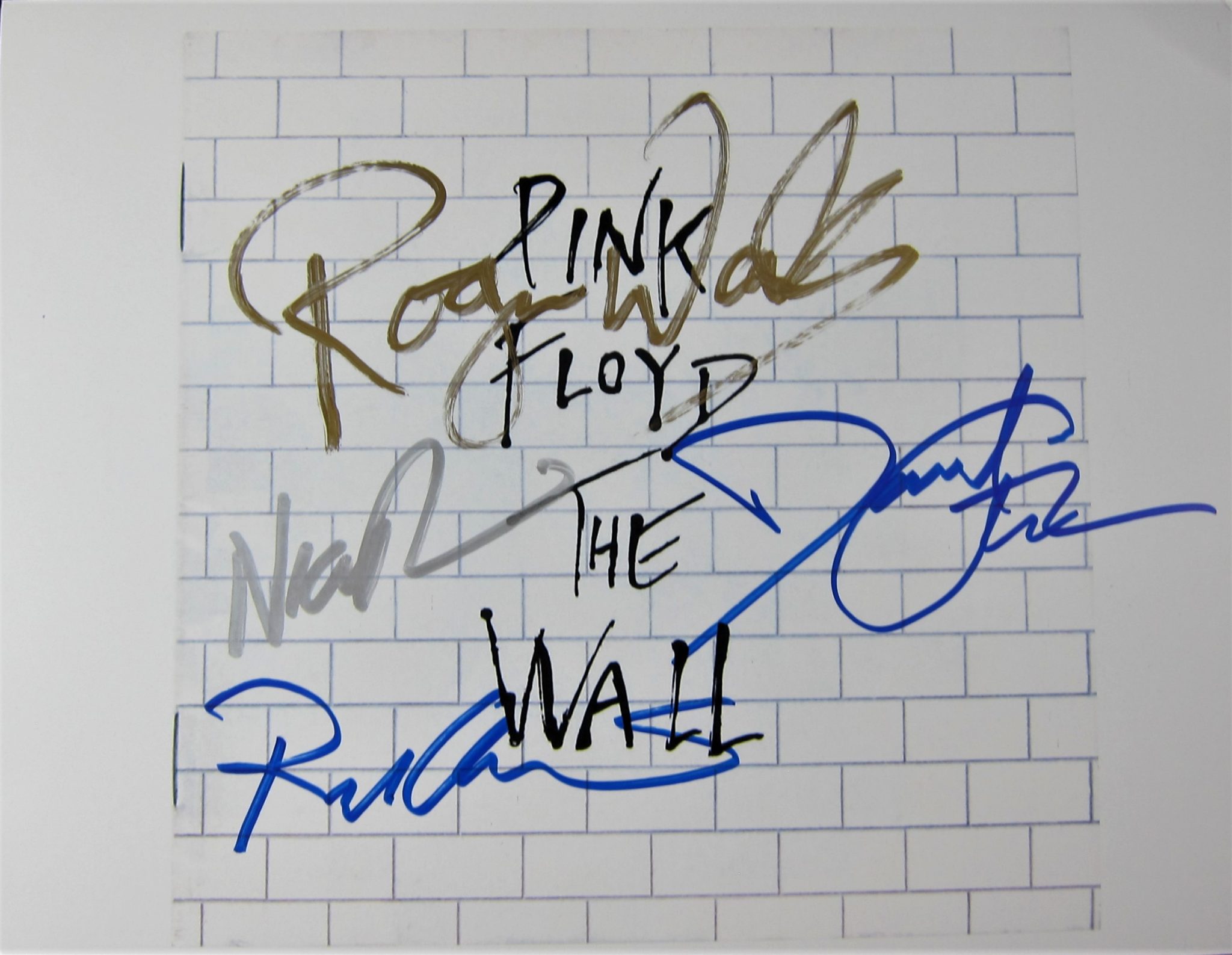 Pink Floyd Band Signed The Wall Album Cover Photo Memorabilia Center