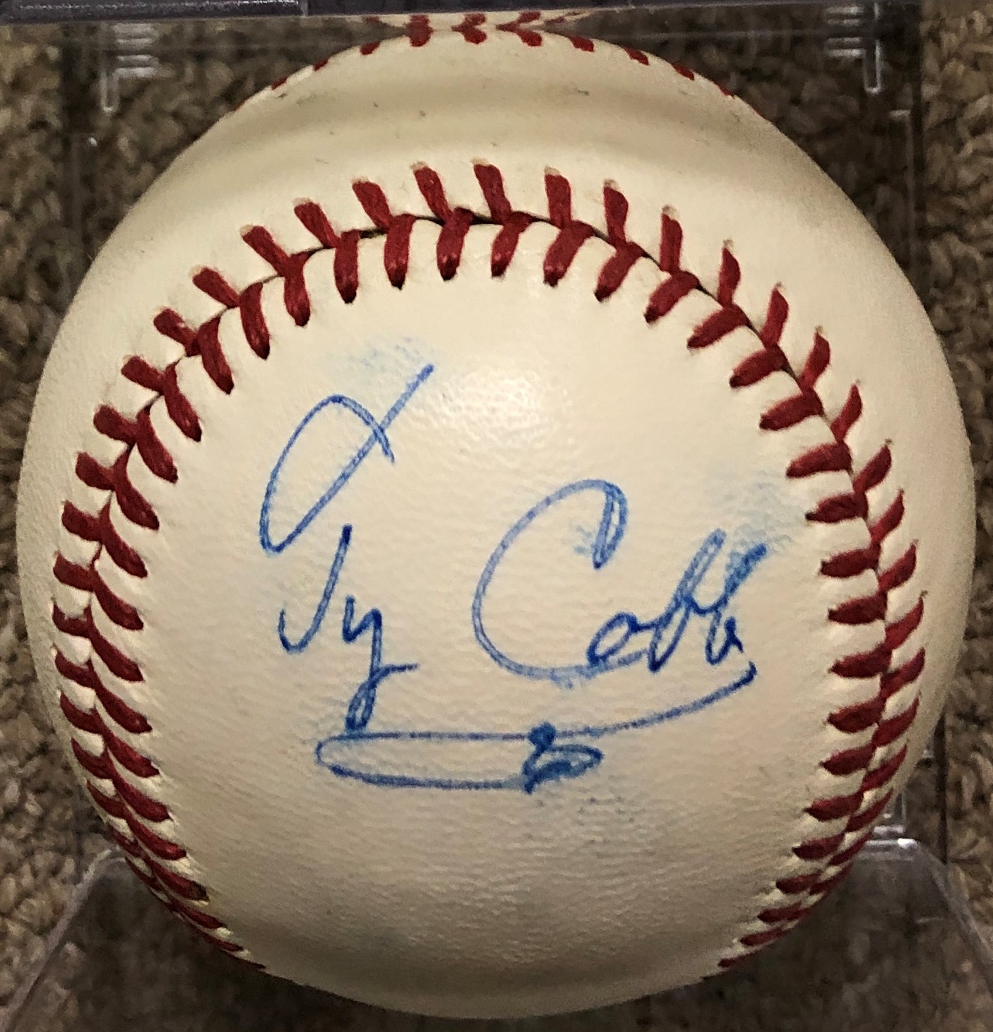 Ty Cobb Signed Baseball - Memorabilia Center