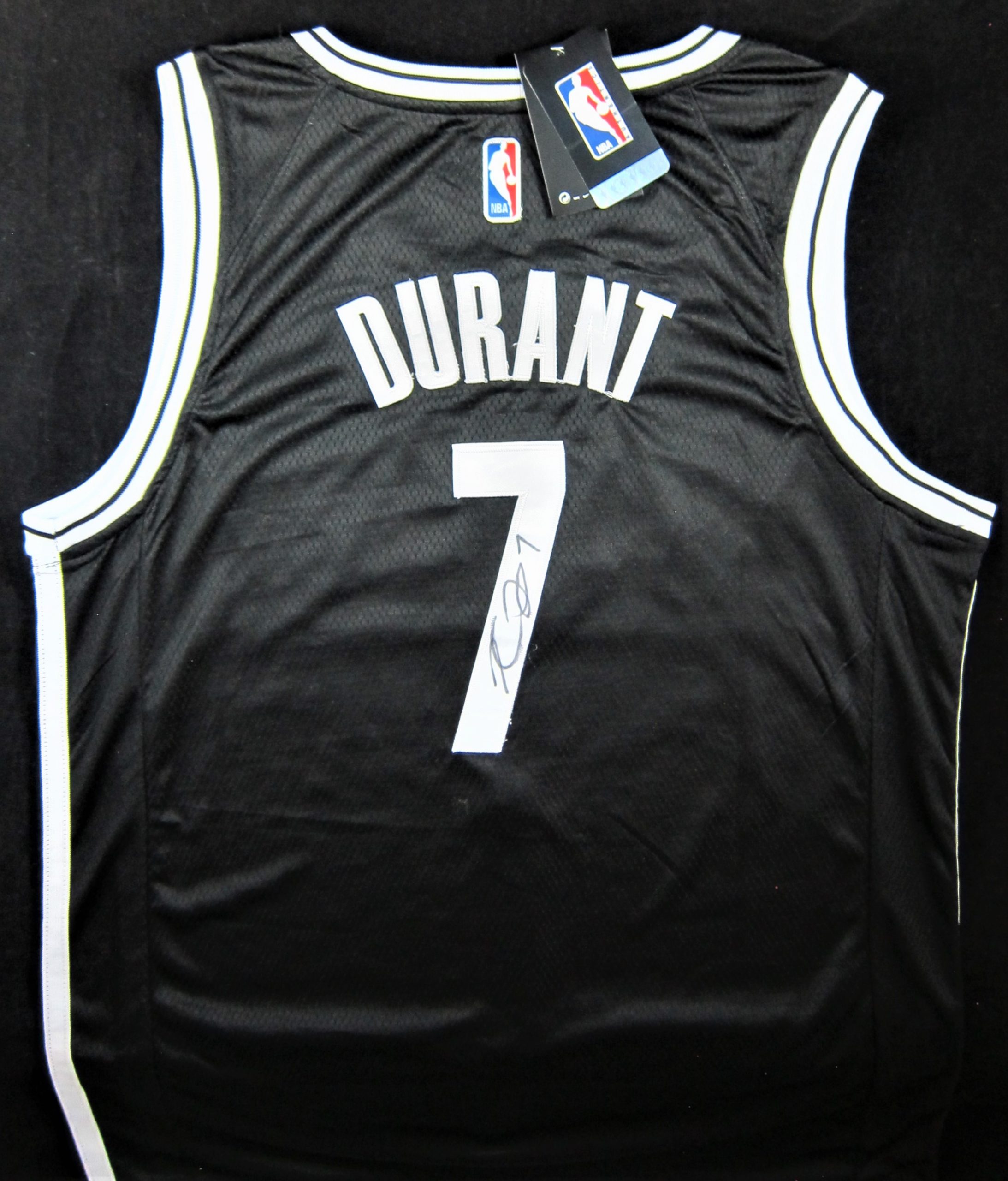 Framed Kevin Durant Brooklyn Nets Autographed Black Nike 2020-2021