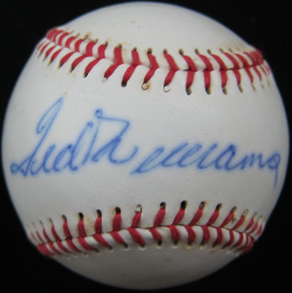 Ted Williams Signed Baseball - Memorabilia Center