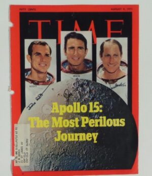 Apollo 15 Crew Signed TIME Magazine Cover