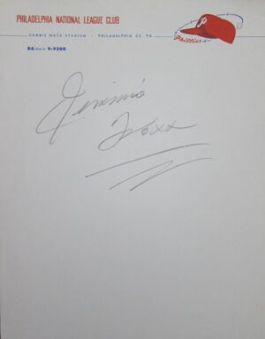 Jimmie Foxx Signed Letterhead