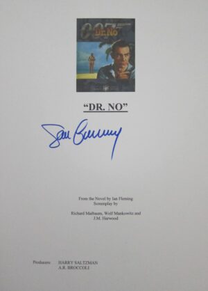 Sean Connery Signed Script Cover Page